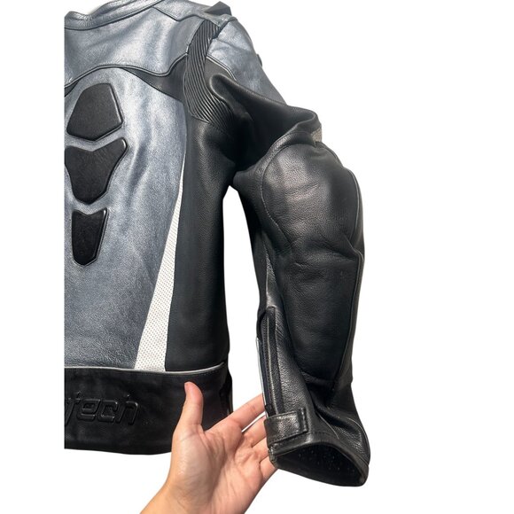 Cortech Impulse Motorcycle Jacket Men 2XL Leather Black Metallic Reflective Pads - Picture 13 of 16